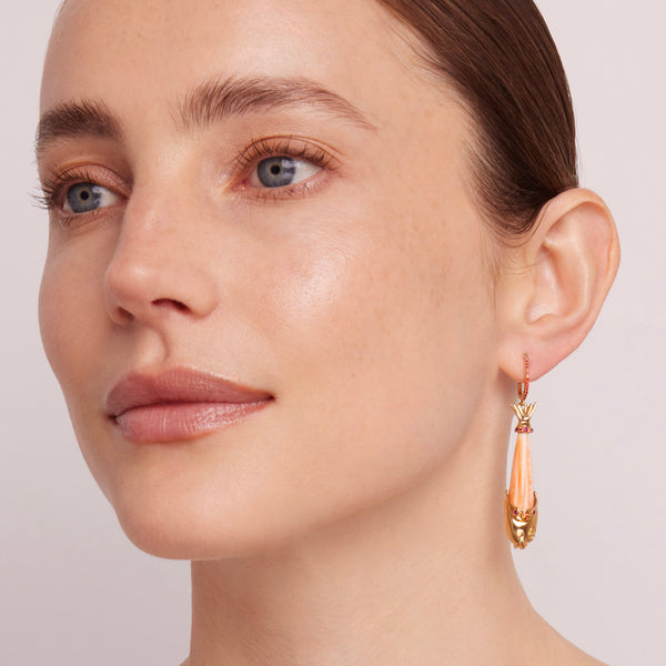 Larkspur & Hawk Fish Torpedo Hoop Earrings (14k Gold)