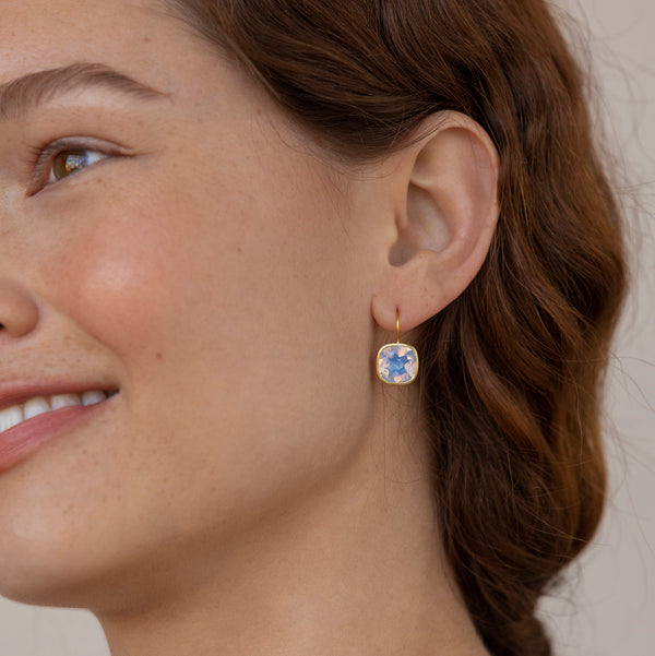 Larkspur & Hawk Luzia Button Earrings In Lavender Moon Quartz (14k Gold)