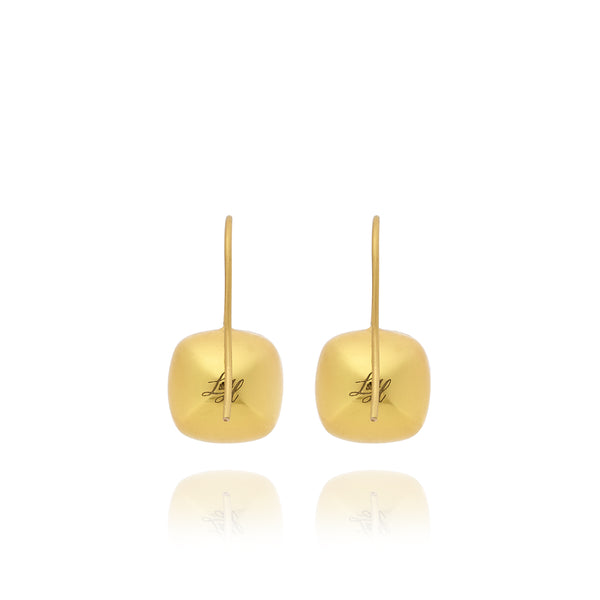 Larkspur & Hawk Luzia Button Earrings In Lemon Quartz (14k Gold)