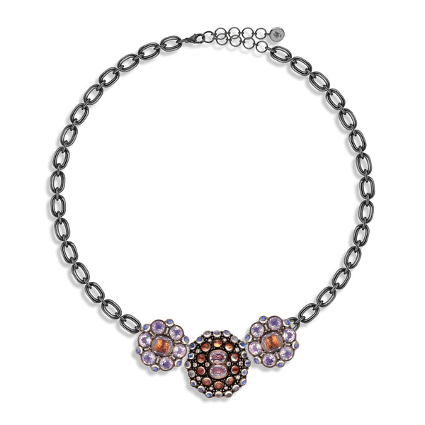 larkspur & hawk Luzia Court Cluster Necklace (Black Rhodium Wash)