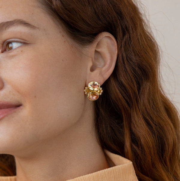 Larkspur & Hawk Luzia Dama Cluster Earrings In Yellow Citrine (14k Gold)