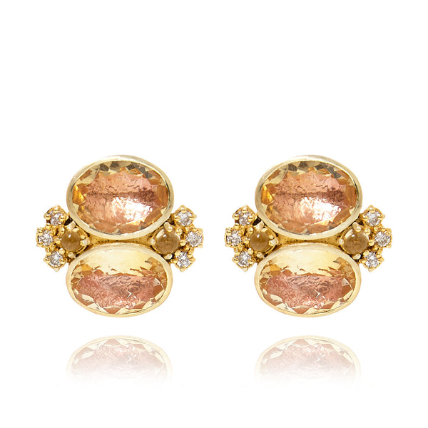 Larkspur & Hawk Luzia Dama Cluster Earrings In Yellow Citrine (14k Gold)