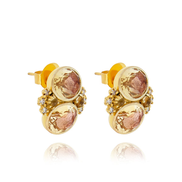 Larkspur & Hawk Luzia Dama Cluster Earrings In Yellow Citrine (14k Gold)