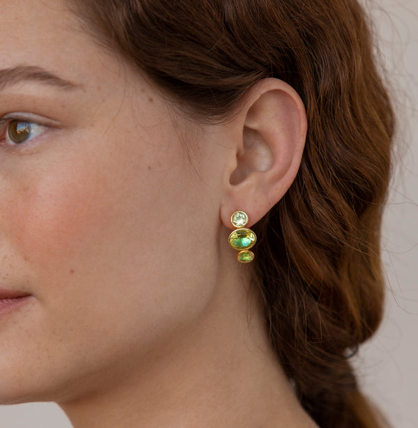 Larkspur & Hawk Luzia Demi-Hoop Earrings In Lemon Quartz (14k Gold)