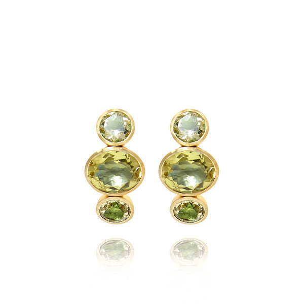 Larkspur & Hawk Luzia Demi-Hoop Earrings In Lemon Quartz (14k Gold)