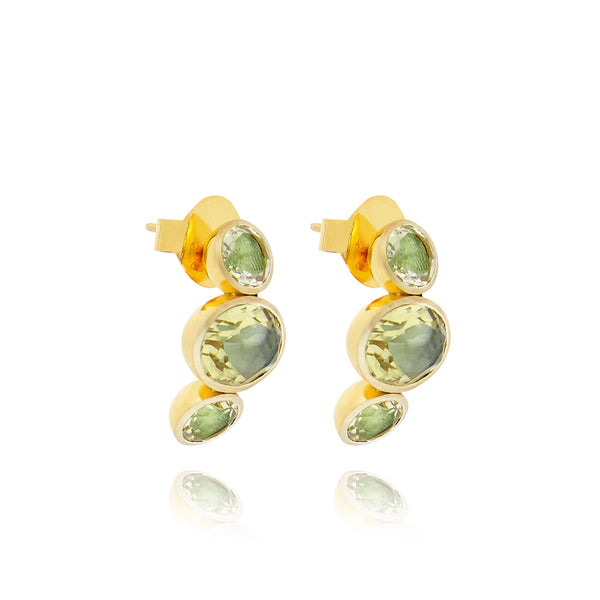 Larkspur & Hawk Luzia Demi-Hoop Earrings In Lemon Quartz (14k Gold)