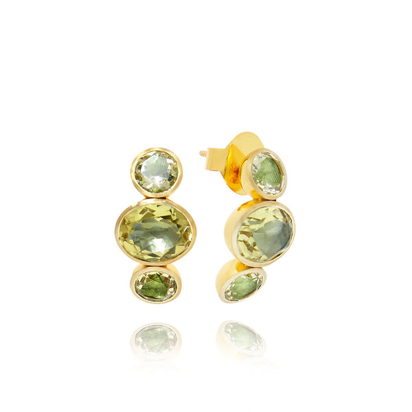 larkspur & hawk Luzia Demi-Hoop Earrings in Lemon Quartz (14k Gold)