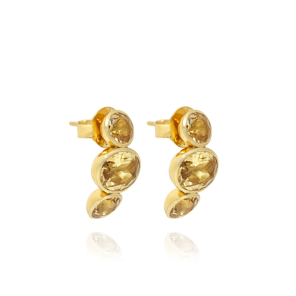 Larkspur & Hawk Luzia Demi-Hoop Earrings In Yellow Citrine (14k Gold)