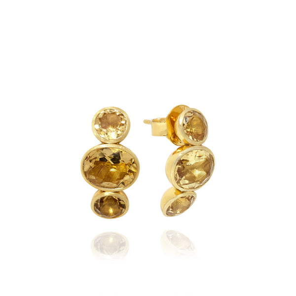 larkspur & hawk Luzia Demi-Hoop Earrings in Yellow Citrine (14k Gold)