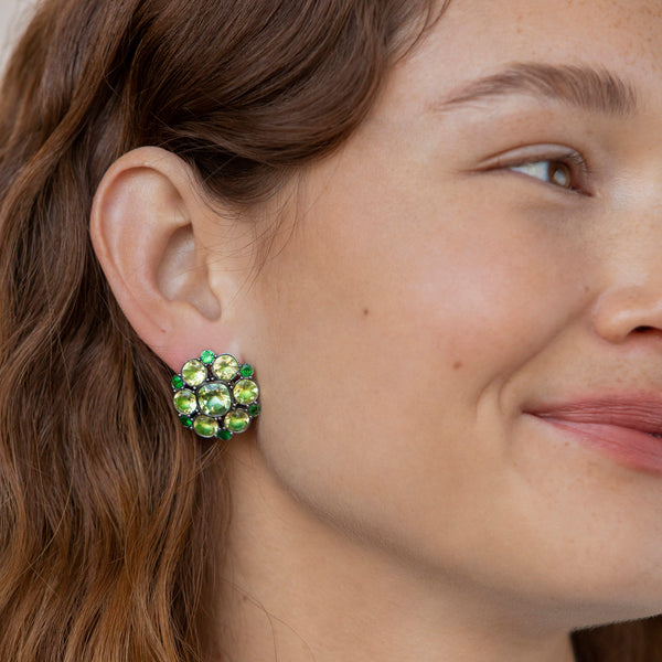 Larkspur & Hawk Luzia Duquesa Cluster Earrings In Lemon Quartz (Black Rhodium Wash)