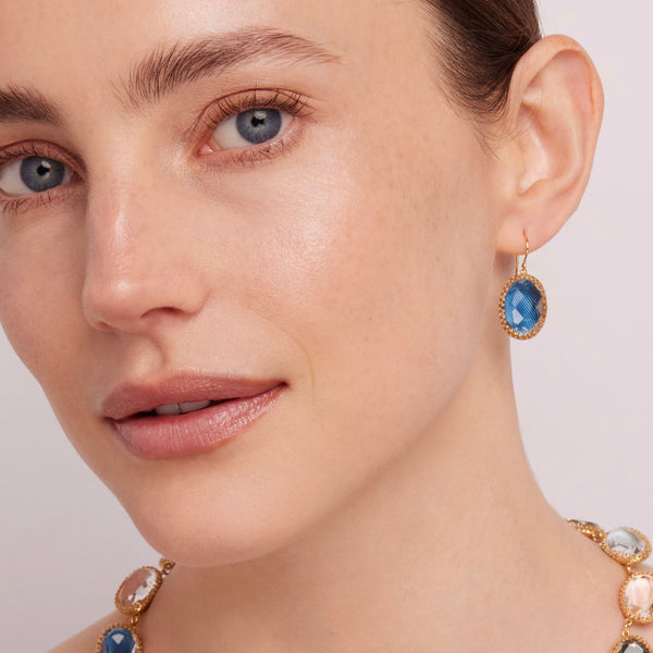 Larkspur & Hawk Moiré Lily 1-Drop Earrings (Black Rhodium Or Yellow Gold Wash)