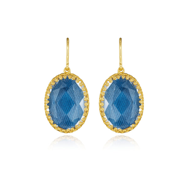 Larkspur & Hawk Moiré Lily 1-Drop Earrings (Black Rhodium Or Yellow Gold Wash)