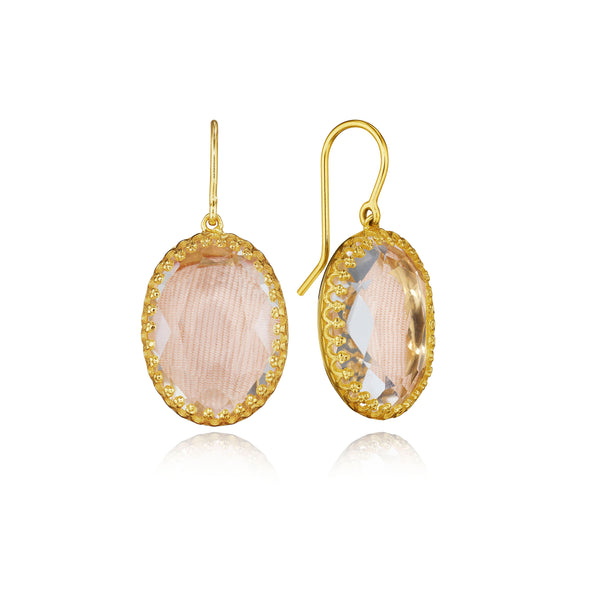 Larkspur & Hawk Moiré Lily 1-Drop Earrings (Black Rhodium Or Yellow Gold Wash)