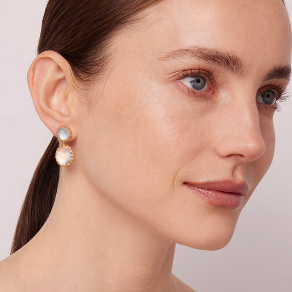 Larkspur & Hawk Moiré Olivia Small Day Night Earrings (Black Rhodium Or Yellow Gold Wash)