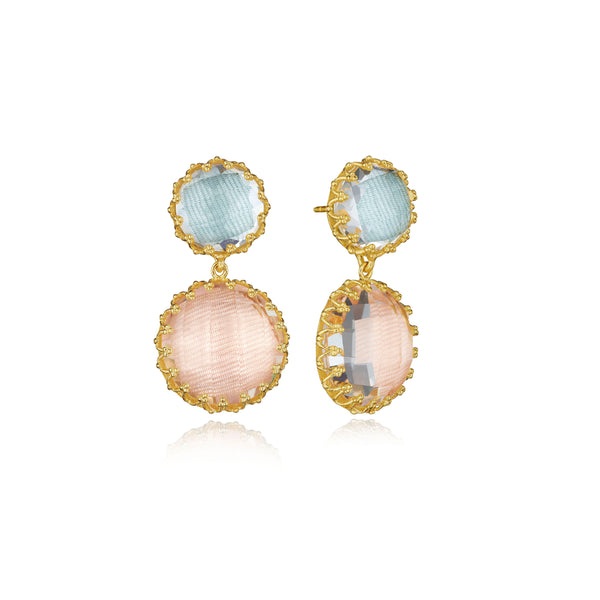 Larkspur & Hawk Moiré Olivia Small Day Night Earrings (Black Rhodium Or Yellow Gold Wash)