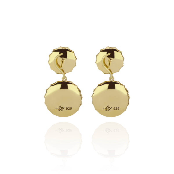 Larkspur & Hawk Moiré Olivia Small Day Night Earrings (Black Rhodium Or Yellow Gold Wash)