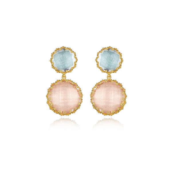 larkspur & hawk Moiré Olivia Small Day Night Earrings (Black Rhodium or Yellow Gold Wash)