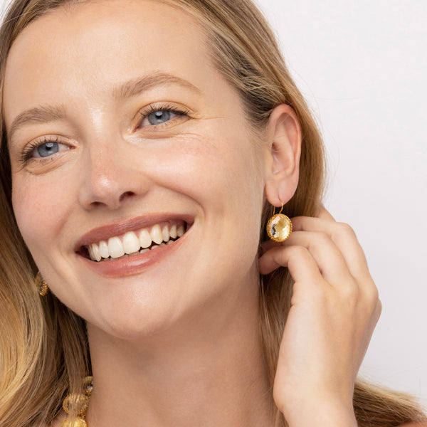 larkspur & Hawk Olivia Button Earrings (Black Rhodium Yellow Or Rose Gold Wash)