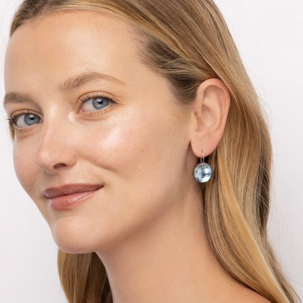 larkspur & Hawk Olivia Button Earrings (Black Rhodium Yellow Or Rose Gold Wash)