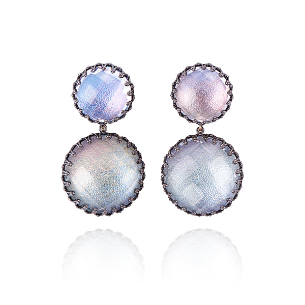 larkspur & hawk Olivia Large Day Night Earrings (Black Rhodium or Yellow Gold Wash)