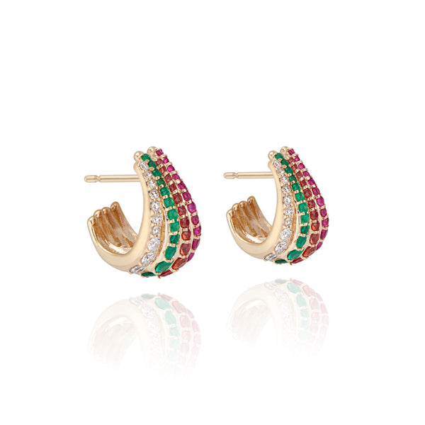 Larkspur & Hawk Parrot Plume Half Hoop Earrings (14k Gold)