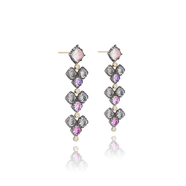 Larkspur & Hawk Sadie Cluster 4-Drop Earrings (Black Rhodium Wash)