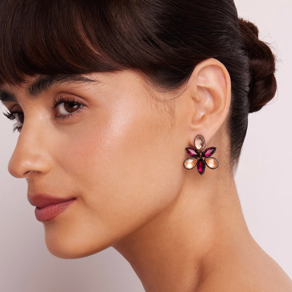 Larkspur & Hawk Sadie Orchid Earrings (Black Rhodium Or Rose Gold Wash)