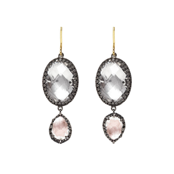 larkspur & hawk Sadie Oval And Pear Drop Earrings (Black Rhodium Wash) larkspur & hawk Sadie Oval And Pear Drop Earrings (Black Rhodium Wash)