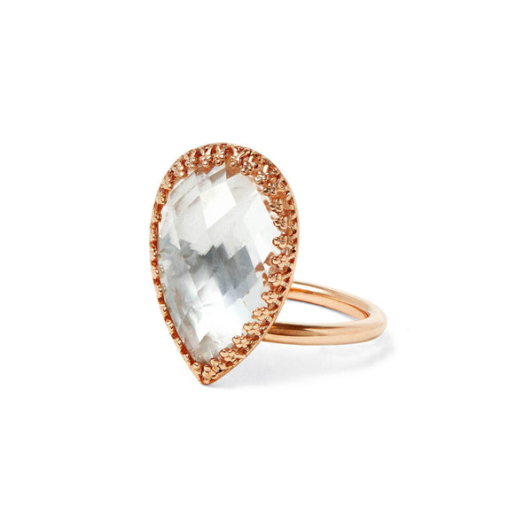 Larkspur & Hawk Sadie Pear Ring (Black Rhodium Yellow Or Rose Gold Wash)
