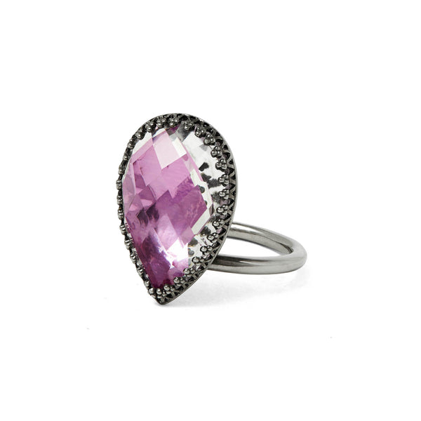 larkspur & hawk Sadie Pear Ring (Black Rhodium Yellow or Rose Gold Wash) larkspur & hawk Sadie Pear Ring (Black Rhodium Yellow or Rose Gold Wash)