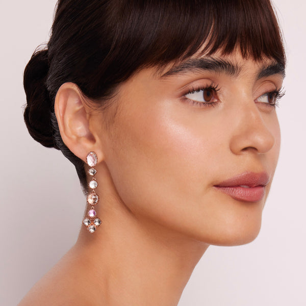Larkspur & Hawk Sadie Shoulder Duster Earrings (Black Rhodium Or Rose Gold Wash)