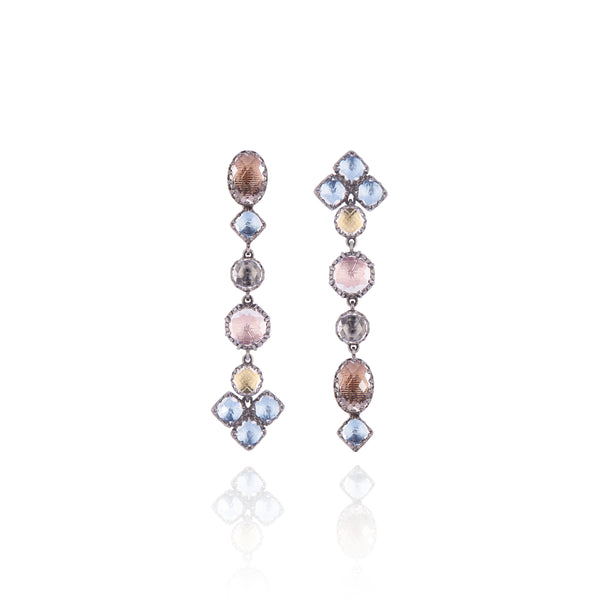 larkspur & hawk Sadie Shoulder Duster Earrings (Black Rhodium or Rose Gold Wash)