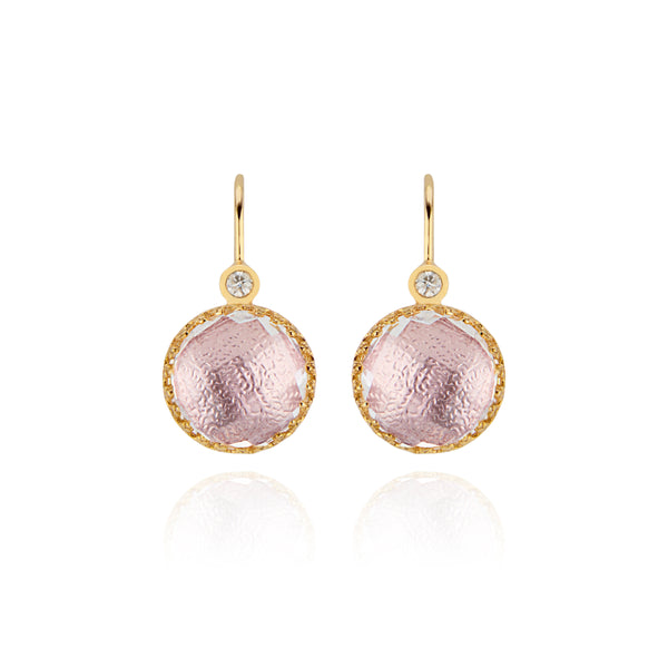 Larkspur & Hawk Small Olivia Button Diamond Earrings (Black Rhodium Or Yellow Gold Wash)