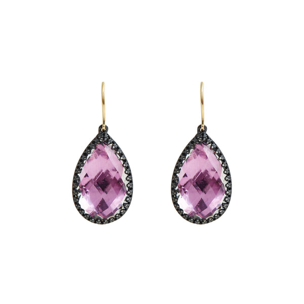 Larkspur & Hawk Sophia 1-Drop Earrings (Black Rhodium Yellow Or Rose Gold Wash)