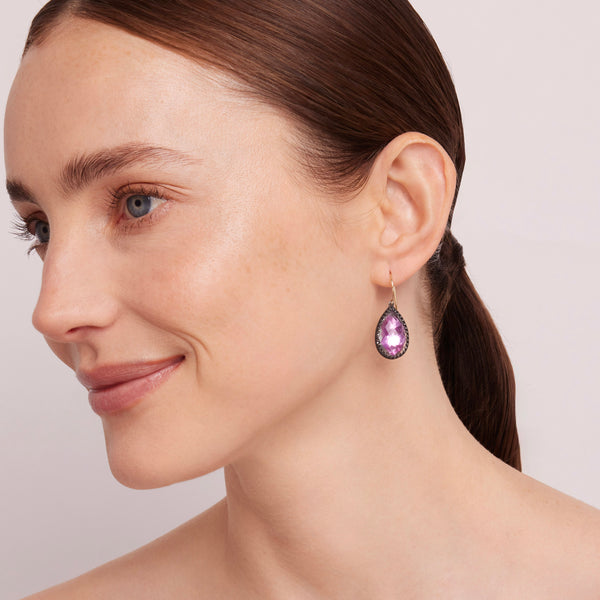 Larkspur & Hawk Sophia 1-Drop Earrings (Black Rhodium Yellow Or Rose Gold Wash)