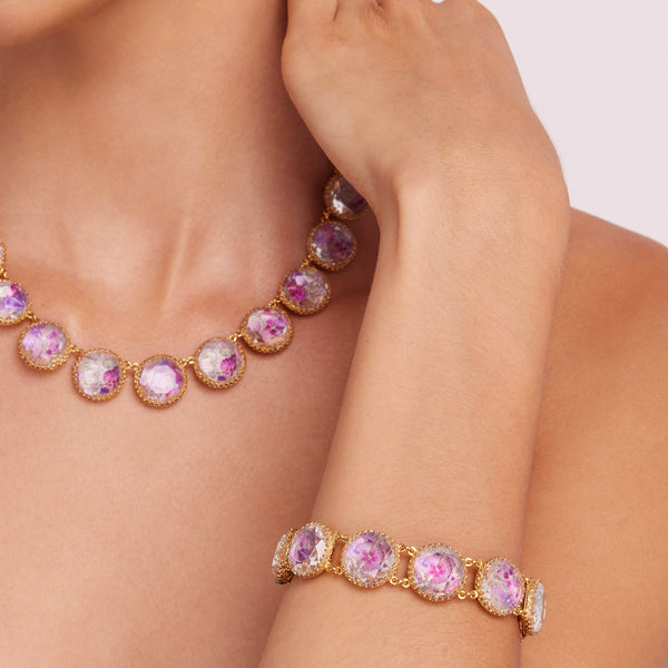 Larkspur & Hawk Tapestry Olivia Button Bracelet (Black Rhodium Or Yellow Gold Wash)