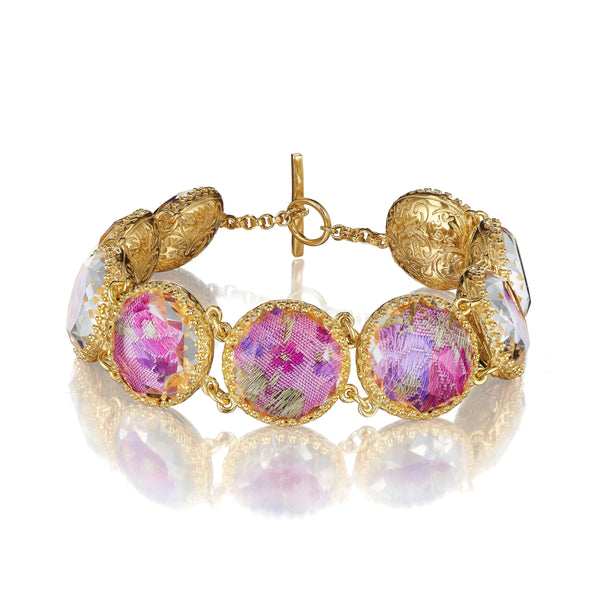 larkspur & hawk Tapestry Olivia Button Bracelet (Black Rhodium or Yellow Gold Wash)