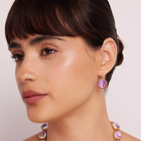 Larkspur & Hawk Tapestry Olivia Button Earrings (Black Rhodium Or Yellow Gold Wash)