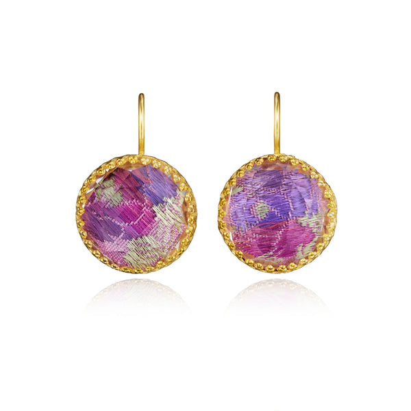 larkspur & hawk Tapestry Olivia Button Earrings (Black Rhodium or Yellow Gold Wash)