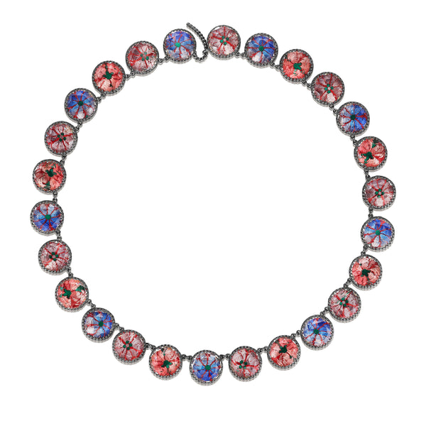 larkspur & hawk Tapestry Olivia Button Rivière (Black Rhodium Wash)