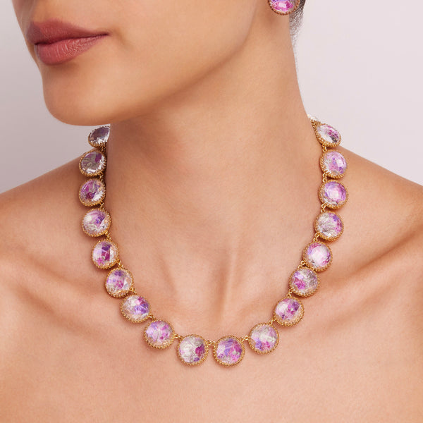 Larkspur & Hawk Tapestry Olivia Button Rivière (Yellow Gold Wash)