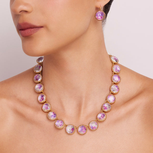 Larkspur & Hawk Tapestry Olivia Button Rivière (Yellow Gold Wash)