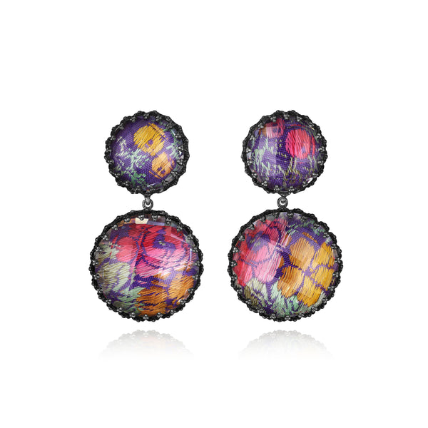 Larkspur & Hawk Tapestry Olivia Large Day Night Earrings (Black Rhodium Or Yellow Gold Wash)