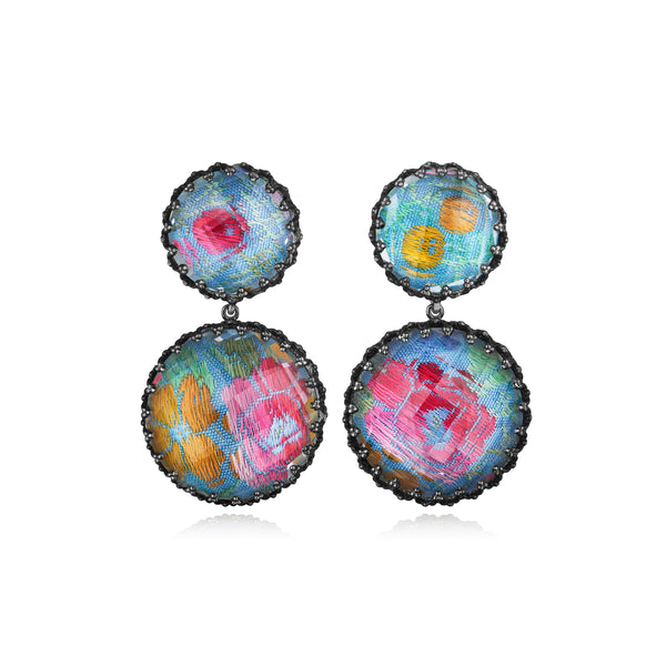 larkspur & hawk Tapestry Olivia Large Day Night Earrings (Black Rhodium or Yellow Gold Wash)