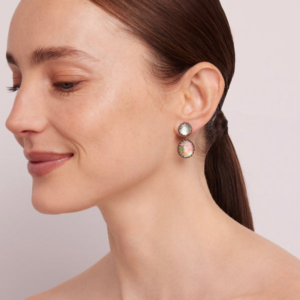 Larkspur & Hawk Tapestry Olivia Small Day Night Earrings (Black Rhodium Or Yellow Gold Wash)