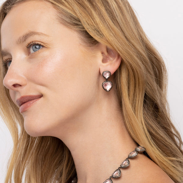 Larkspur & Hawk Valentina 2-Drop Earrings (Black Rhodium Wash)