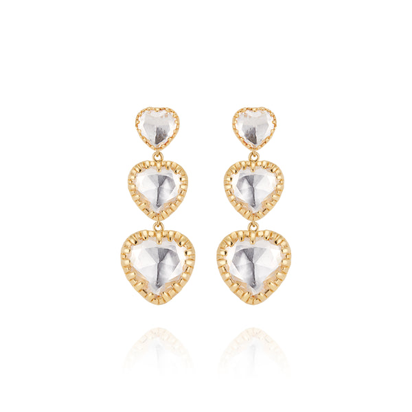 Larkspur & Hawk Valentina 3-Drop Earrings (Black Rhodium Or Yellow Gold Wash)