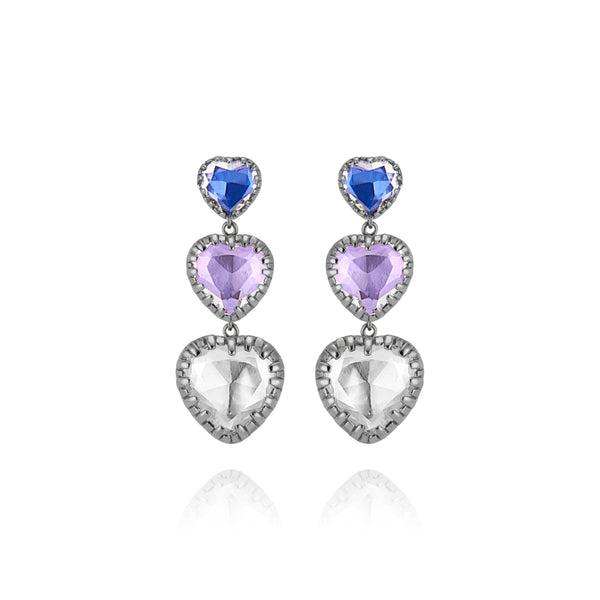 Larkspur & Hawk Valentina 3-Drop Earrings (Black Rhodium Or Yellow Gold Wash)