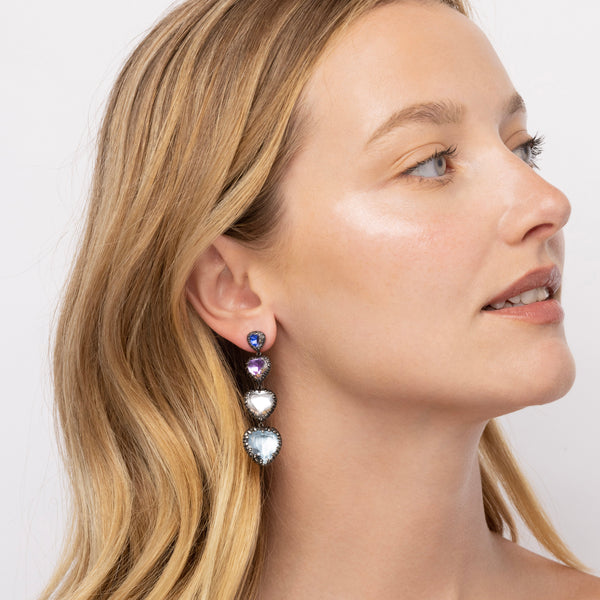 Larkspur & Hawk Valentina 4-Drop Earrings (Black Rhodium Wash)