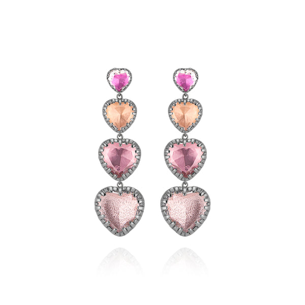 Larkspur & Hawk Valentina 4-Drop Earrings (Black Rhodium Wash)